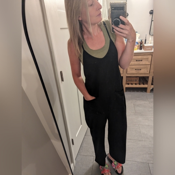 Black Overall Jumpsuit - Picture 3 of 4